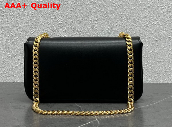 Celine Chain Shoulder Bag Cuir Triomphe in Black Shiny Calfskin Replica