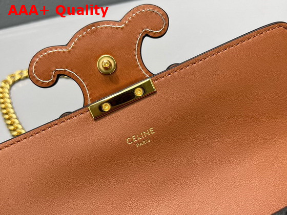 Celine Chain Shoulder Bag Cuir Triomphe in Triomphe Canvas and Calfskin Tan Replica