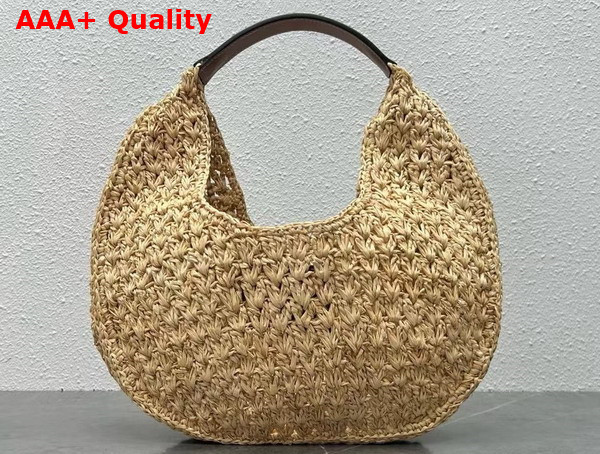 Celine Classic Panier Hobo Bag in Raffia and Calfskin Natural Tan Replica