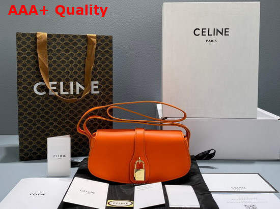 Celine Clutch On Strap in Smooth Calfskin Pop Orange Replica