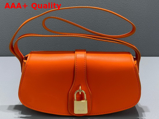 Celine Clutch On Strap in Smooth Calfskin Pop Orange Replica