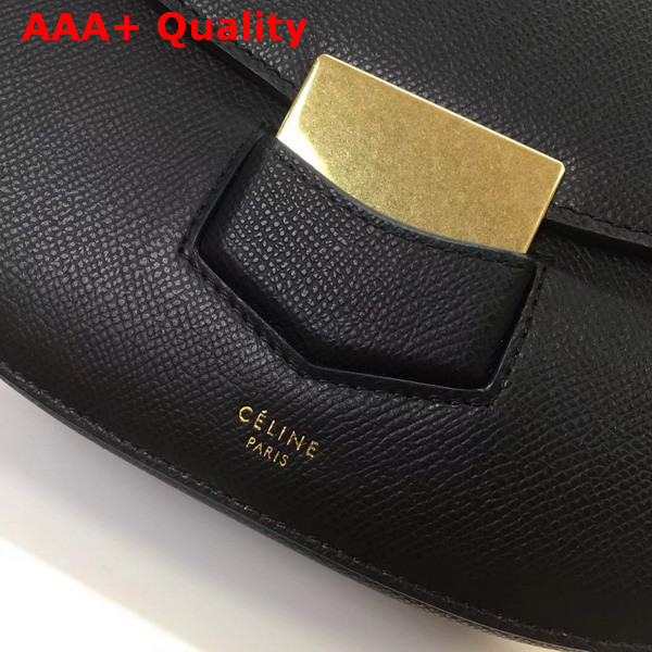 Celine Compact Trotteur Bag in Black Grained Calfskin Replica