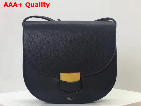 Celine Compact Trotteur Bag in Black Grained Calfskin Replica