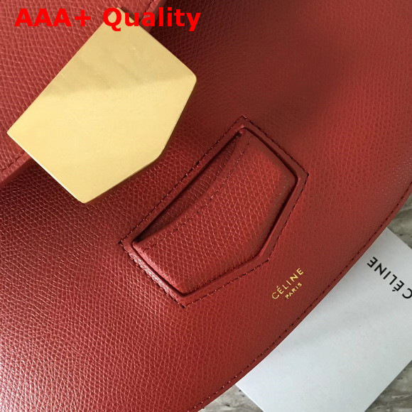 Celine Compact Trotteur Bag in Red Grained Calfskin Replica