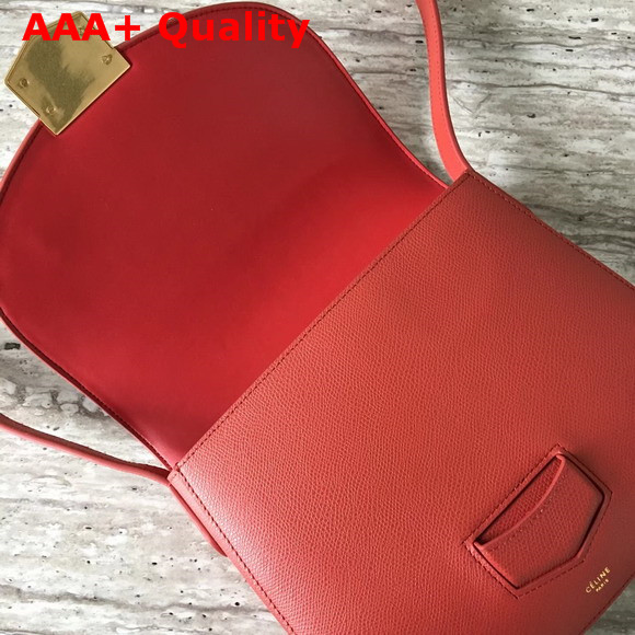 Celine Compact Trotteur Bag in Red Grained Calfskin Replica