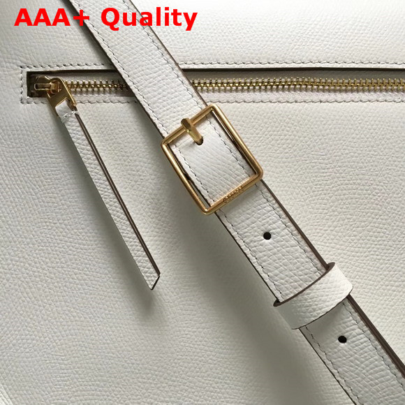 Celine Compact Trotteur Bag in White Grained Calfskin Replica