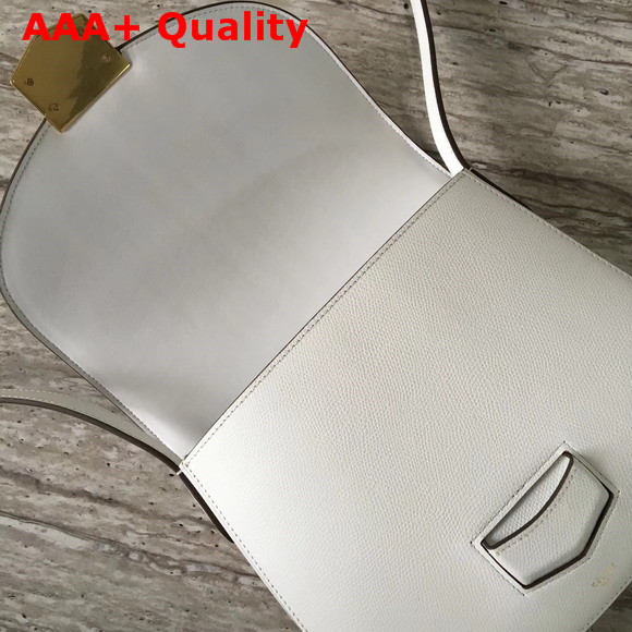 Celine Compact Trotteur Bag in White Grained Calfskin Replica