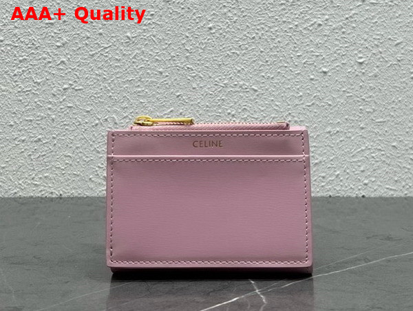 Celine Compact Wallet with Coin Triomphe in Shiny Calfskin Pastel Pink Replica