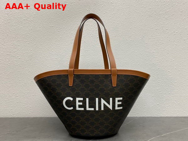 Celine Couffin Bag in Triomphe Canvas Tan Replica