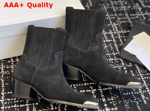 Celine Cruiser Boots Chelsea Boot in Black Suede Calfskin Replica