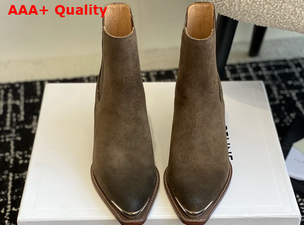 Celine Cruiser Boots Chelsea Boot in Khaki Suede Calfskin Replica