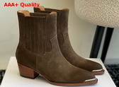 Celine Cruiser Boots Chelsea Boot in Khaki Suede Calfskin Replica