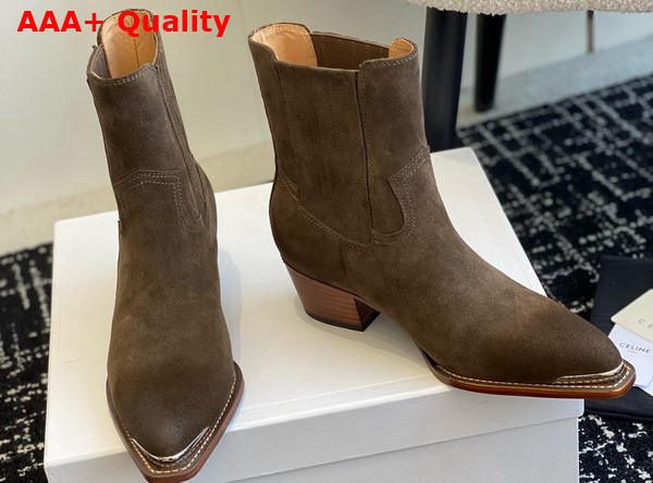 Celine Cruiser Boots Chelsea Boot in Khaki Suede Calfskin Replica