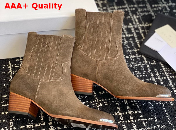 Celine Cruiser Boots Chelsea Boot in Khaki Suede Calfskin Replica