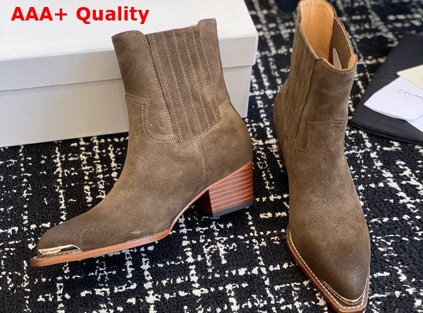 Celine Cruiser Boots Chelsea Boot in Khaki Suede Calfskin Replica