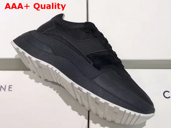 Celine Delivery Running Sneaker in Black Calfskin and Suede Calfskin and Technical Fabrics Replica