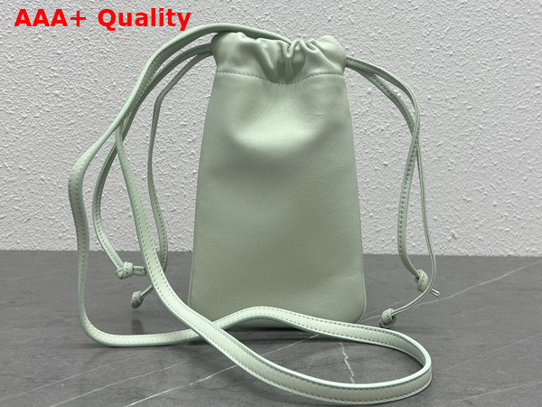 Celine Drawstring Phone Pouch Cuir Triomphe in Smooth Lambskin Light Green Replica