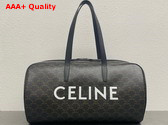 Celine Duffle Bag in Triomphe Canvas with Celine Print Black Replica