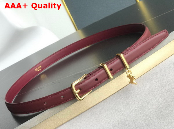 Celine Elegant Charm 1 Belt in Burgundy Smooth Calfskin Replica