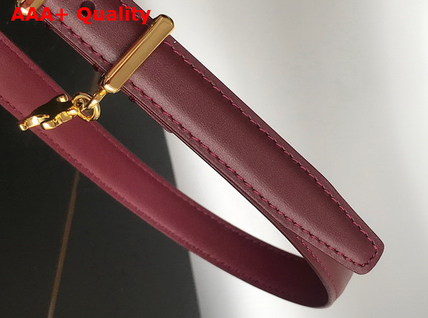 Celine Elegant Charm 1 Belt in Burgundy Smooth Calfskin Replica