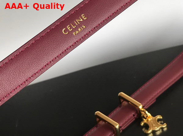 Celine Elegant Charm 1 Belt in Burgundy Smooth Calfskin Replica