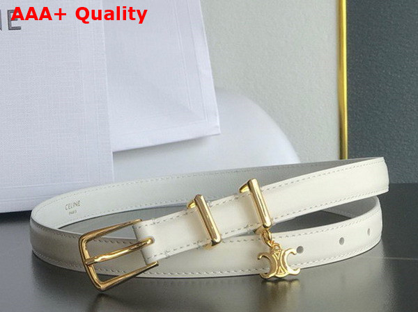 Celine Elegant Charm 1 Belt in White Smooth Calfskin Replica