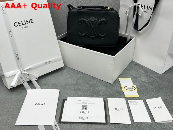 Celine Folded Cube Bag in Black Smooth Calfskin Replica