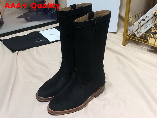 Celine Gardiane High Boot in Suede Calfskin Black Replica