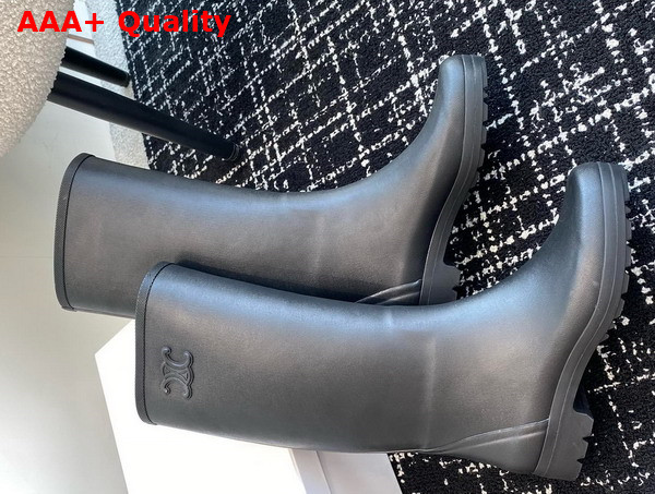 Celine High Celine Rain Boots in Natural Rubber Black Replica