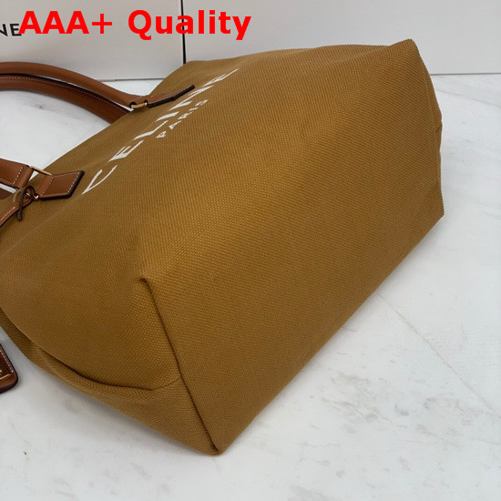 Celine Horizontal Cabas Celine in Brown Canvas with Celine Print and Calfskin Replica