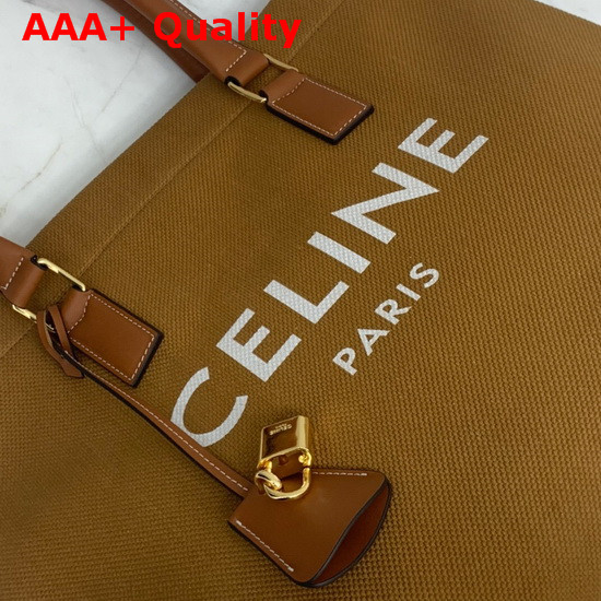 Celine Horizontal Cabas Celine in Brown Canvas with Celine Print and Calfskin Replica