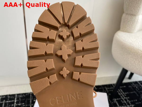 Celine Lace Up Boot with Triomphe Logo in Tan Calfskin Replica