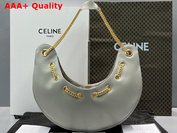 Celine Large Ava Chain in Smooth Calfskin Grey Replica