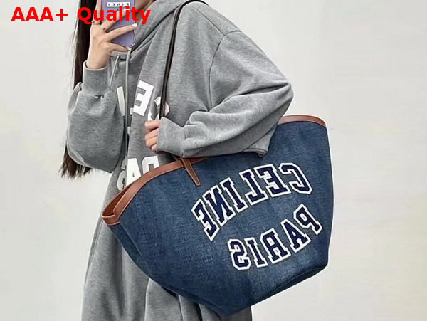 Celine Large Couffin Bag in Navy Denim Replica