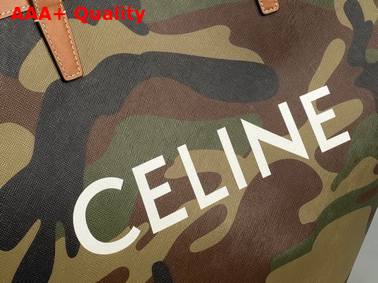 Celine Large Couffin in Canvas with Camouflage and Celine Print Khaki Replica