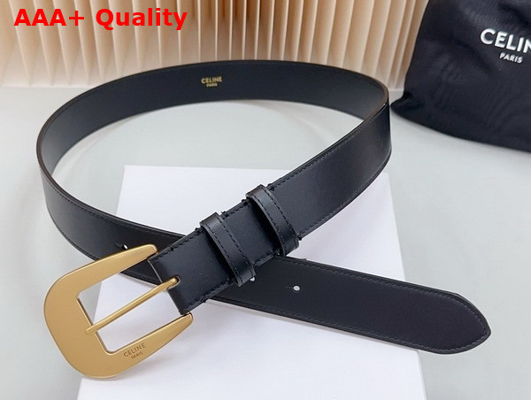 Celine Large Marco Belt in Black Vintage Calfskin Replica