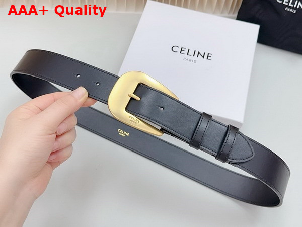 Celine Large Marco Belt in Black Vintage Calfskin Replica