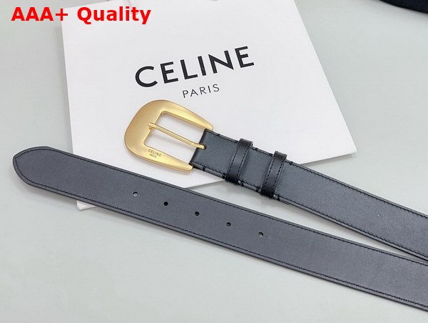 Celine Large Marco Belt in Black Vintage Calfskin Replica