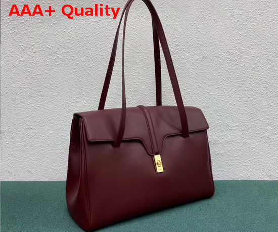 Celine Large Soft 16 Bag in Light Burgundy Supple Grained Calfskin Replica