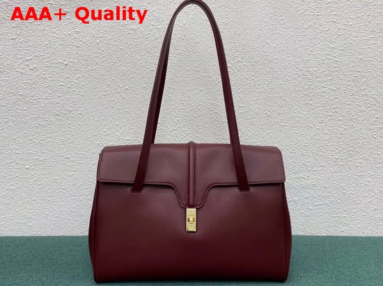 Celine Large Soft 16 Bag in Light Burgundy Supple Grained Calfskin Replica