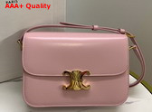 Celine Large Triomphe Bag in Light Pink Shiny Calfskin Replica