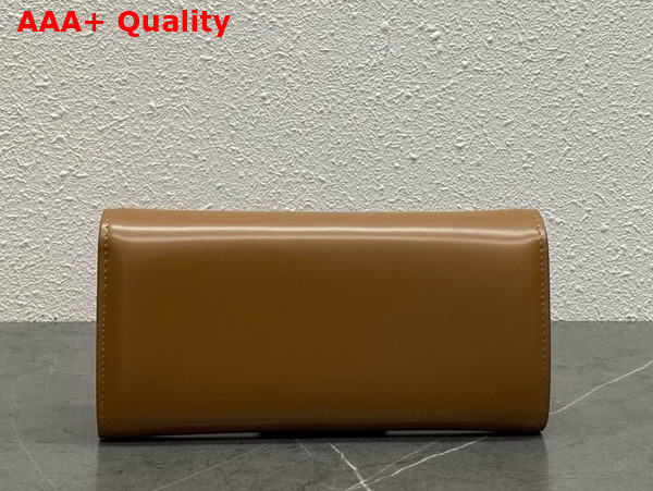 Celine Large Wallet Triomphe in Shiny Calfskin Tan Replica