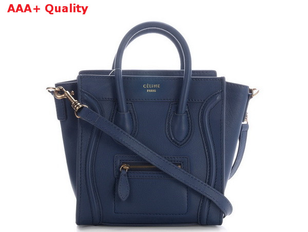 Celine Luggage Nano in Navy Blue Calfskin for Sale