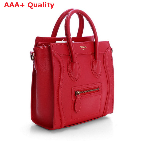 Celine Luggage Nano in Red Calfskin for Sale