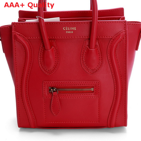 Celine Luggage Nano in Red Calfskin for Sale