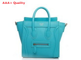 Celine Nano Luggage Handbag in Turquoise Leather for Sale