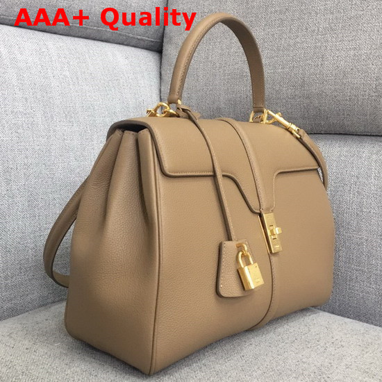 Celine Medium 16 Bag in Beige Grained Calfskin Replica