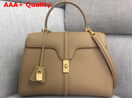 Celine Medium 16 Bag in Beige Grained Calfskin Replica