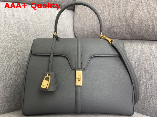 Celine Medium 16 Bag in Medium Grey Grained Calfskin Replica