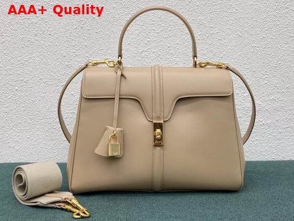 Celine Medium 16 Bag in Satinated Calfskin Beige Replica